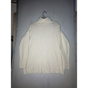 Open Lab Italy Ivory White 100% Lana Wool Knit Sweater